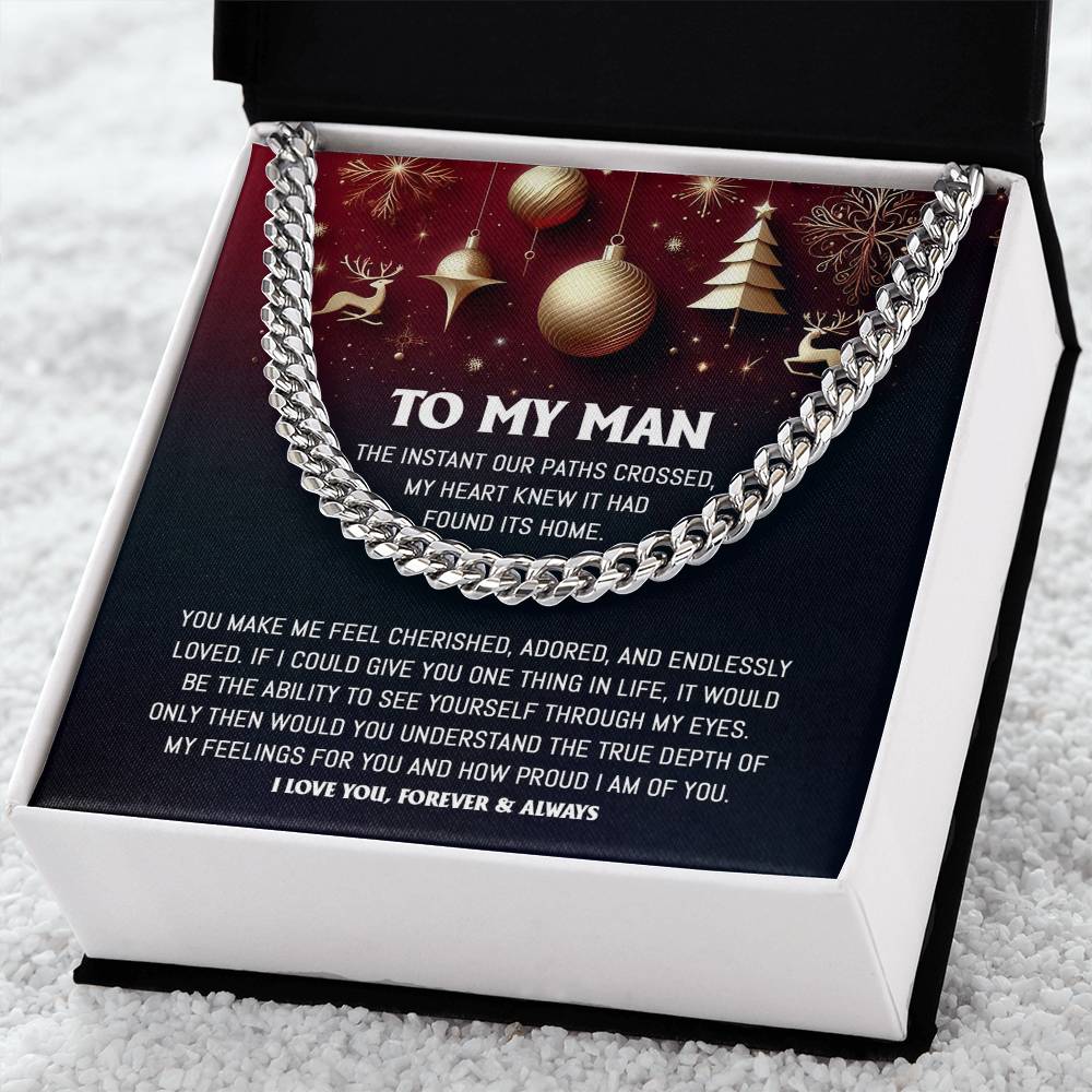 Gift for My Man - Endlessly Loved - Cuban Link Chain Necklace - Mallard Moon Gift Shop
