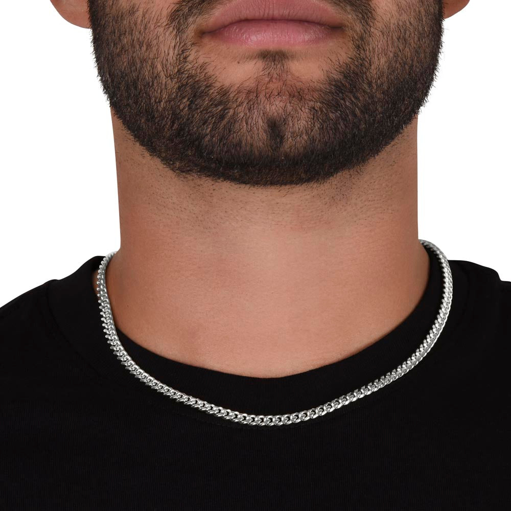 Gift for Him, I Miss You - Cuban Chain Necklace - Mallard Moon Gift Shop