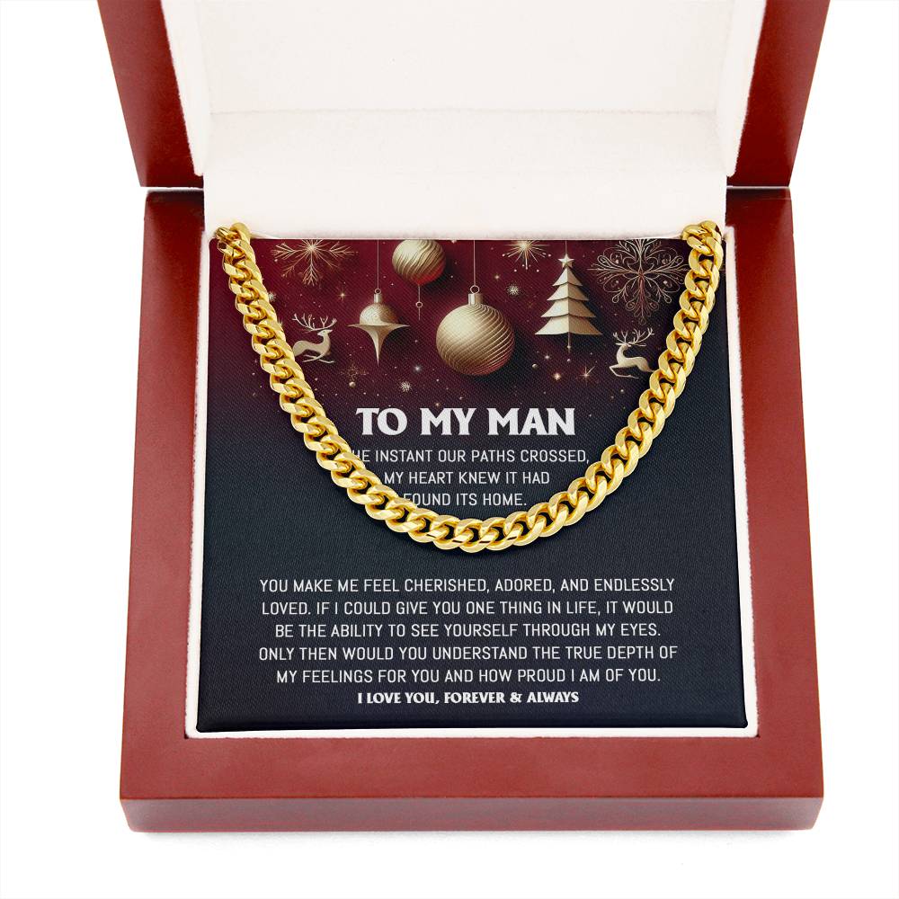 Gift for My Man - Endlessly Loved - Cuban Link Chain Necklace - Mallard Moon Gift Shop