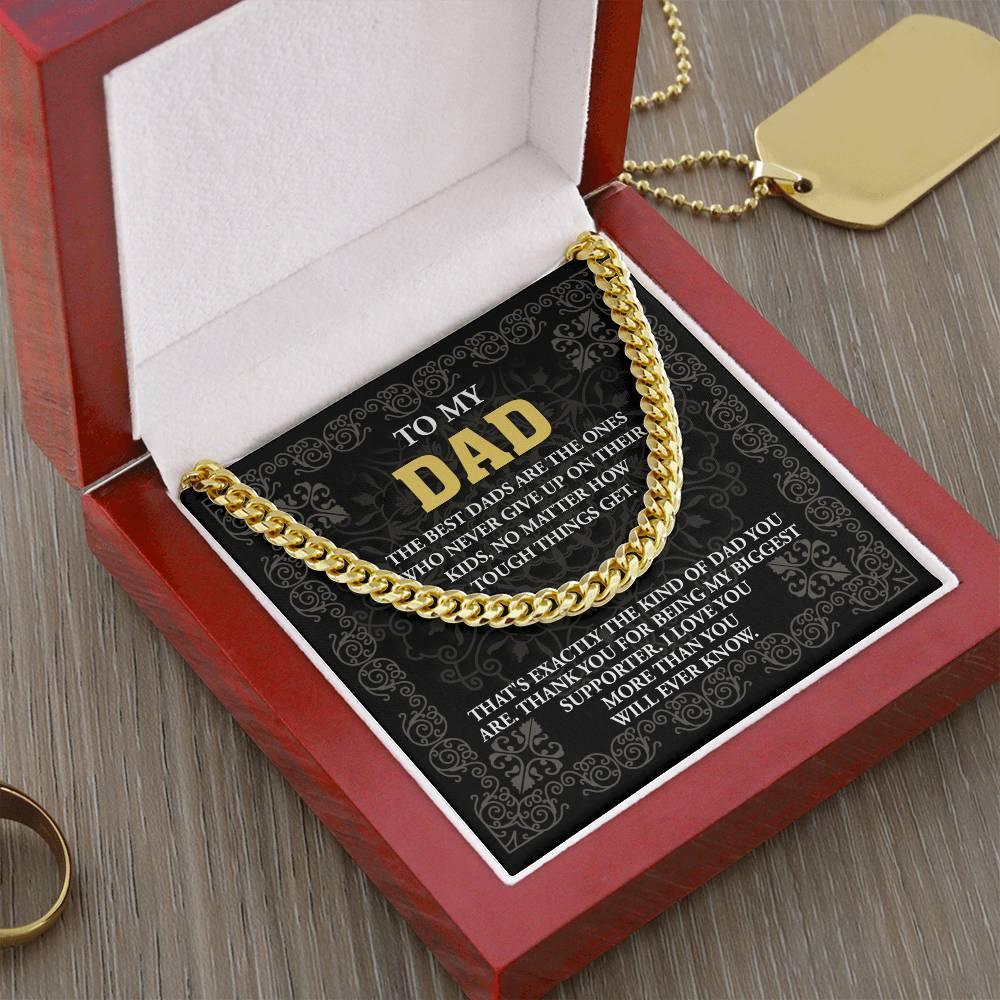 Gift for Dad- Best Kind Of Dad Cuban Chain Link Necklace with Gift Box - Mallard Moon Gift Shop