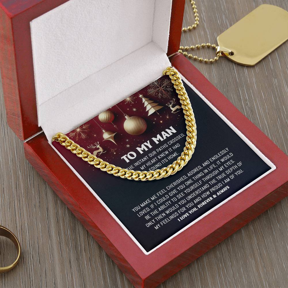 Gift for My Man - Endlessly Loved - Cuban Link Chain Necklace - Mallard Moon Gift Shop
