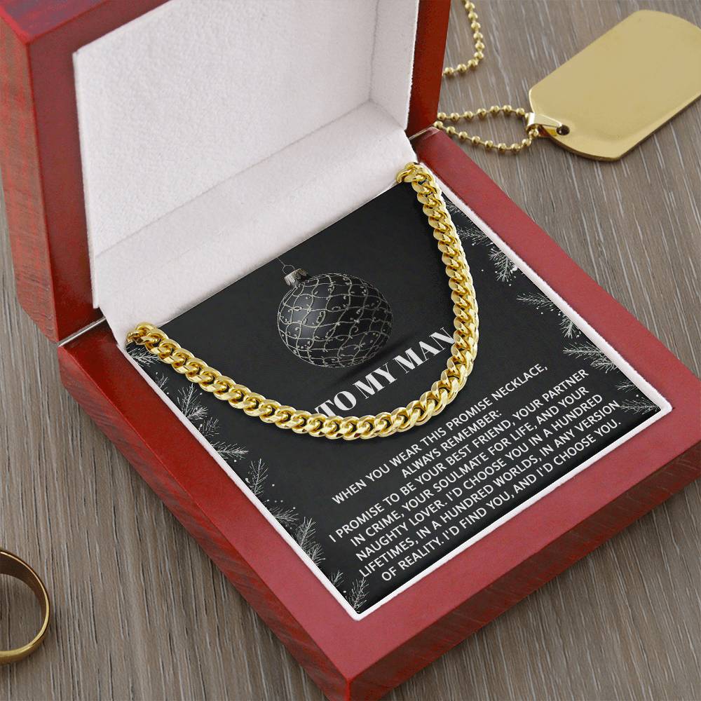 Gift for My Man - Naughty Lover - Cuban Link Chain Necklace - Mallard Moon Gift Shop