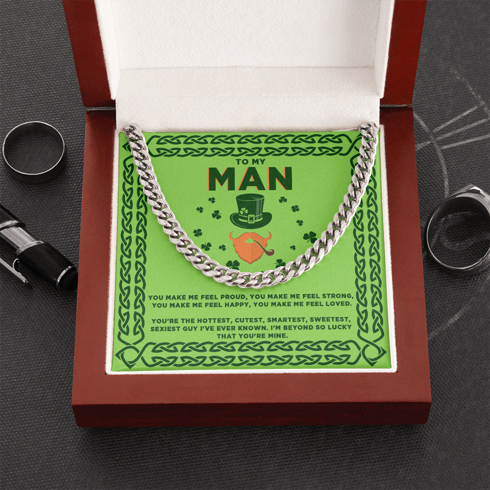 To My Man - St. Patrick's Day Gift - Cuban Link Chain Necklace