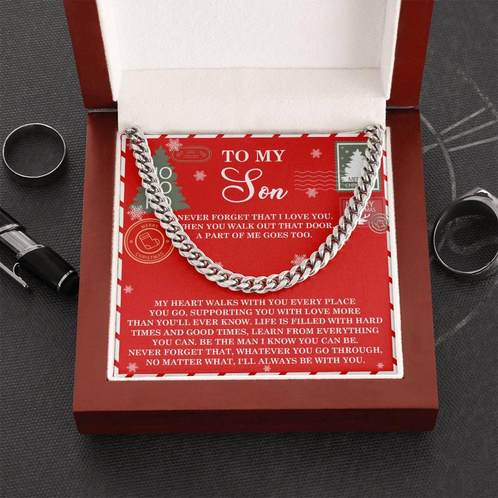 Gift for Son - That Door - Cuban Link Chain Necklace - Mallard Moon Gift Shop