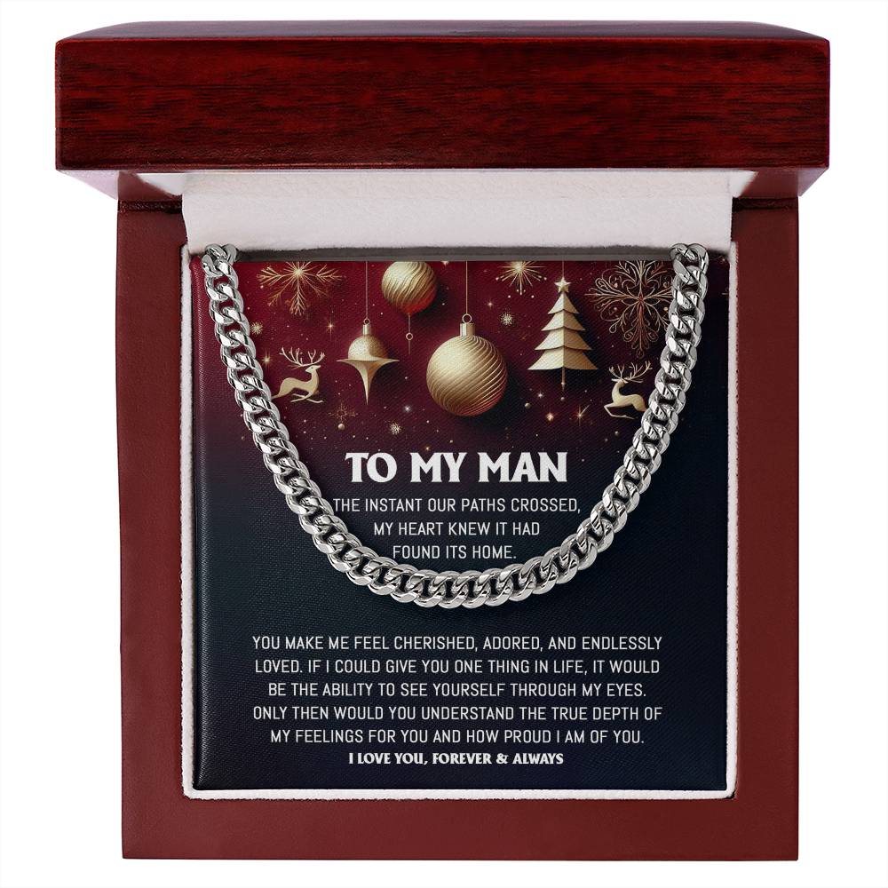 Gift for My Man - Endlessly Loved - Cuban Link Chain Necklace - Mallard Moon Gift Shop