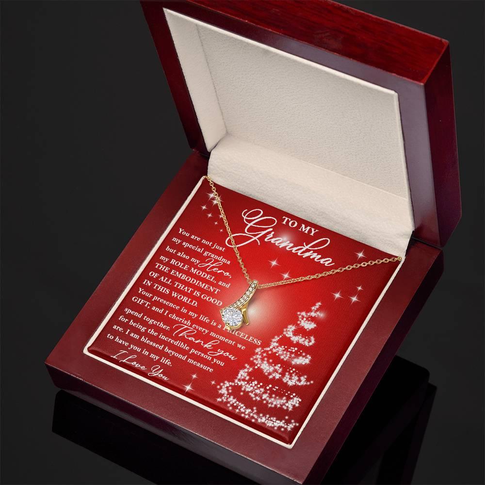 To My Grandma - You are Priceless - Christmas Gift Necklace with Message Card - Mallard Moon Gift Shop