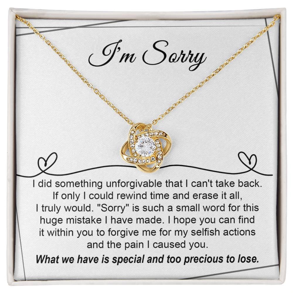 Gift for Girlfriend, Wife - Sorry, Breaking My Heart - Love Knot Pendant Necklace - Mallard Moon Gift Shop