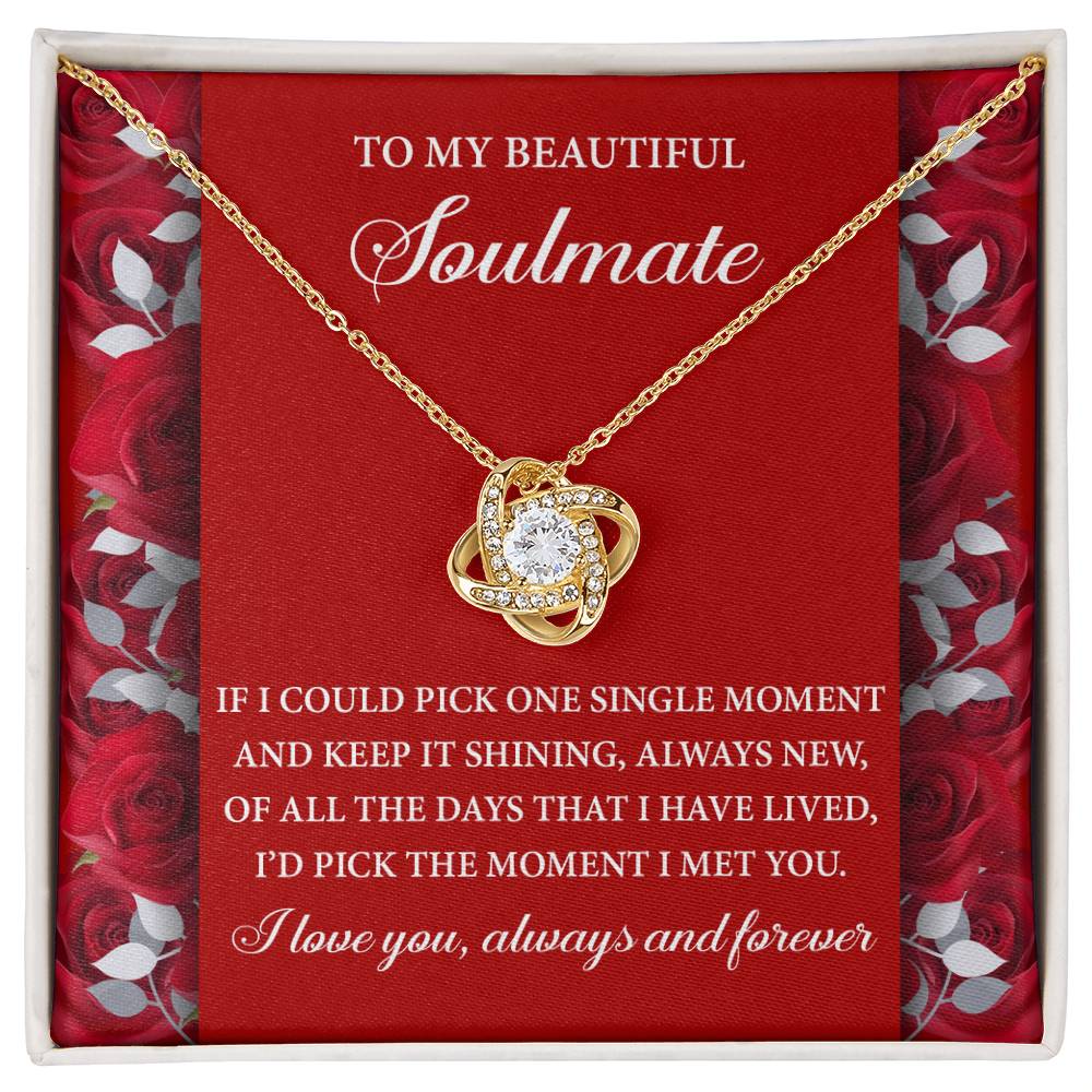 Romantic Anniversary, Valentine's Day Gift for Soulmate, Wife, Girlfriend - The Moment I Met You - Love Knot Pendant Necklace - Mallard Moon Gift Shop