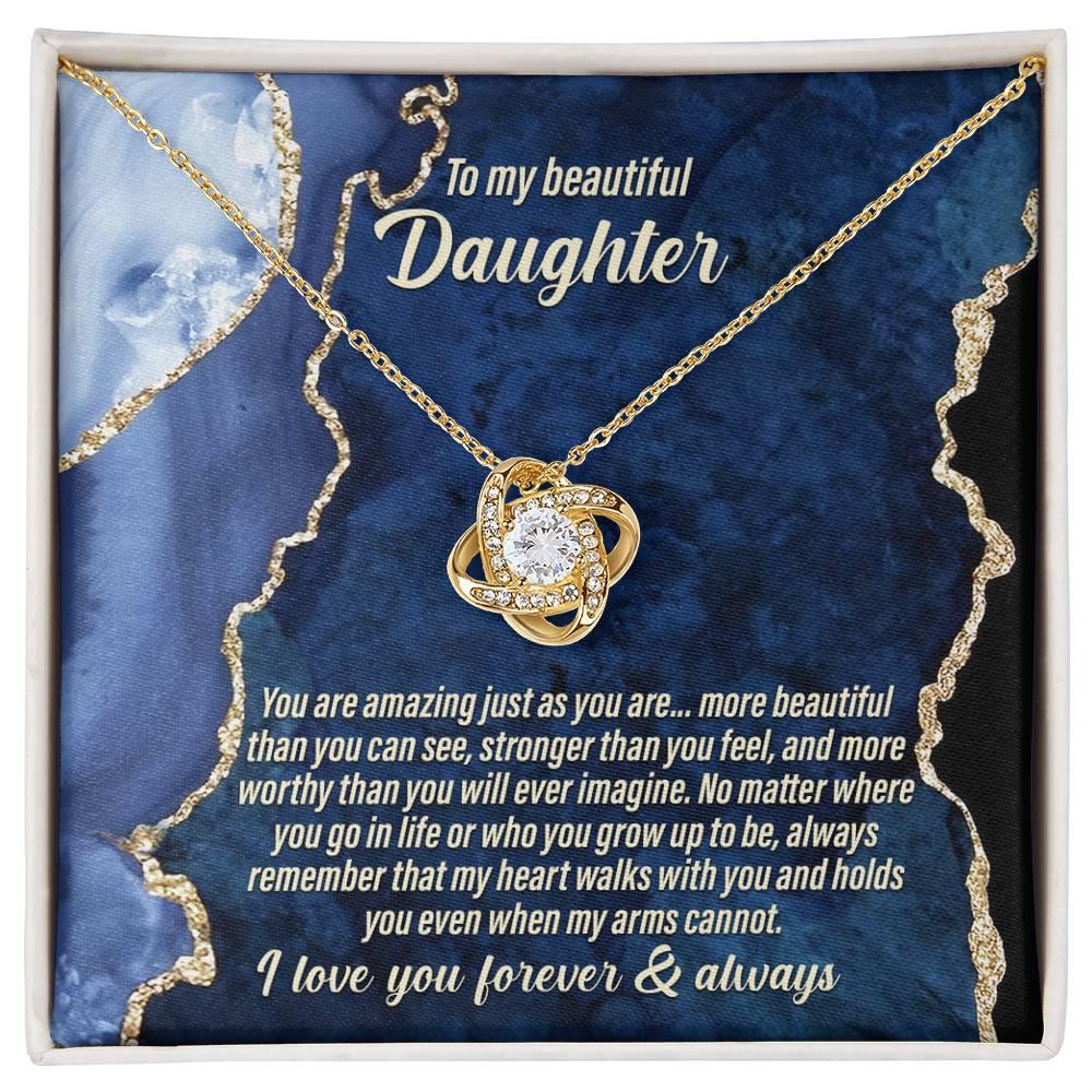 Daughter Wedding Day Gift - As You Are - Love Knot Pendant Necklace - Mallard Moon Gift Shop