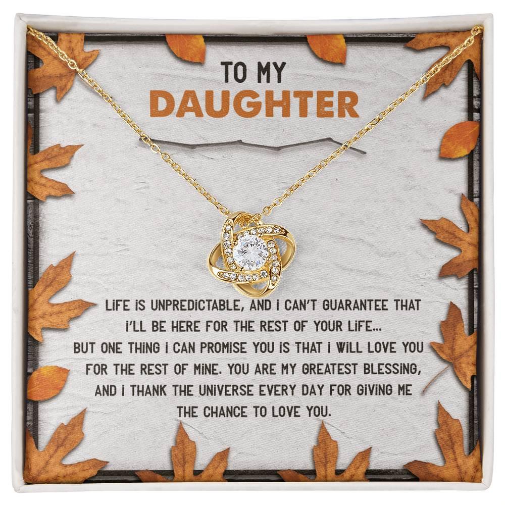 Daughter - My Greatest Blessing - Love Knot Pendant Necklace - Mallard Moon Gift Shop