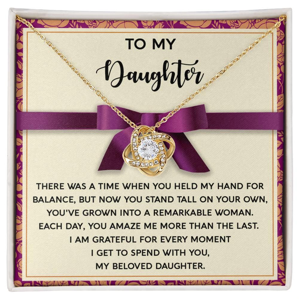 Daughter - Moment I Spend With You - Love Knot Pendant Necklace - Mallard Moon Gift Shop
