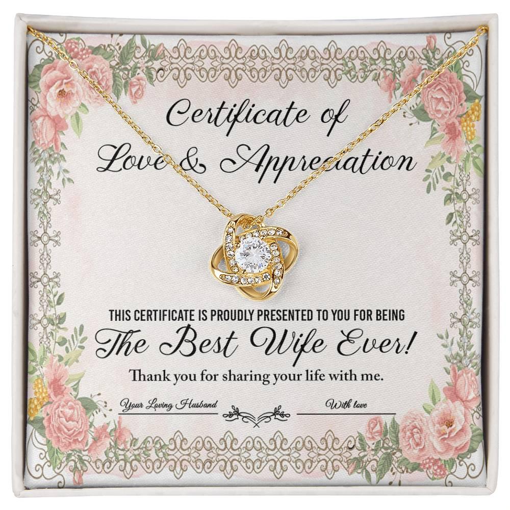 Wife Wedding Day, Anniversary, Birthday Gift - Love & Appreciation - Love Knot Pendant Necklace - Mallard Moon Gift Shop