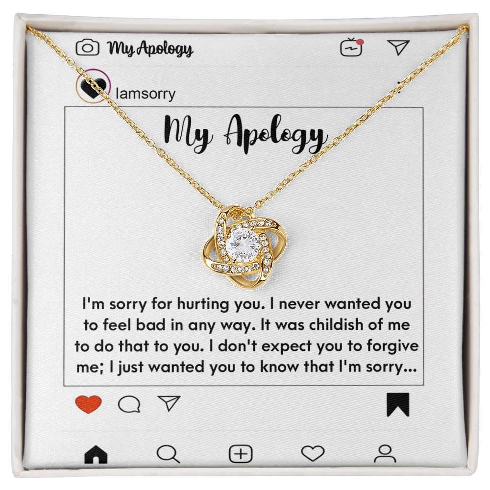 Gift for Girlfriend, Wife - Sorry, My Apology - Love Knot Pendant Necklace - Mallard Moon Gift Shop