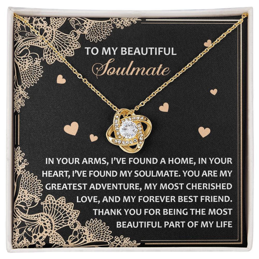 Romantic Anniversary, Valentine's Day Gift for Soulmate, Wife, Girlfriend - The Most Beautiful Part of My Life. - Love Knot Pendant Necklace - Mallard Moon Gift Shop