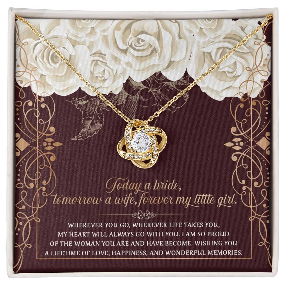 Daughter Wedding Day Gift - Wonderful Memories - Love Knot Pendant Necklace - Mallard Moon Gift Shop