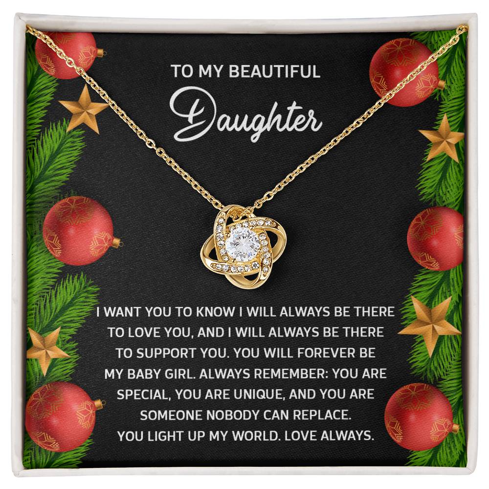 Gift for Daughter - Nobody Can Replace - Love Knot Pendant Necklace - Mallard Moon Gift Shop