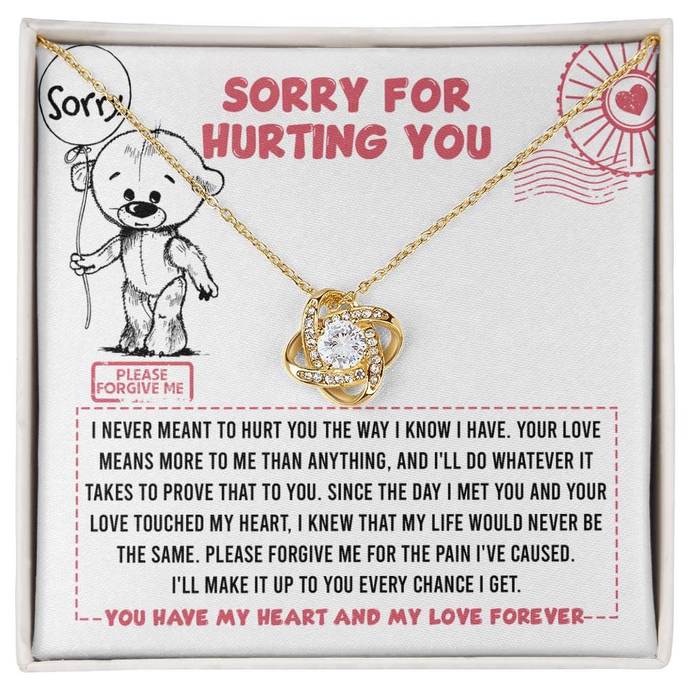 Apology Gift for Girlfriend, Wife, Soulmate - Sorry, Every Chance - Love Knot Pendant Necklace - Mallard Moon Gift Shop