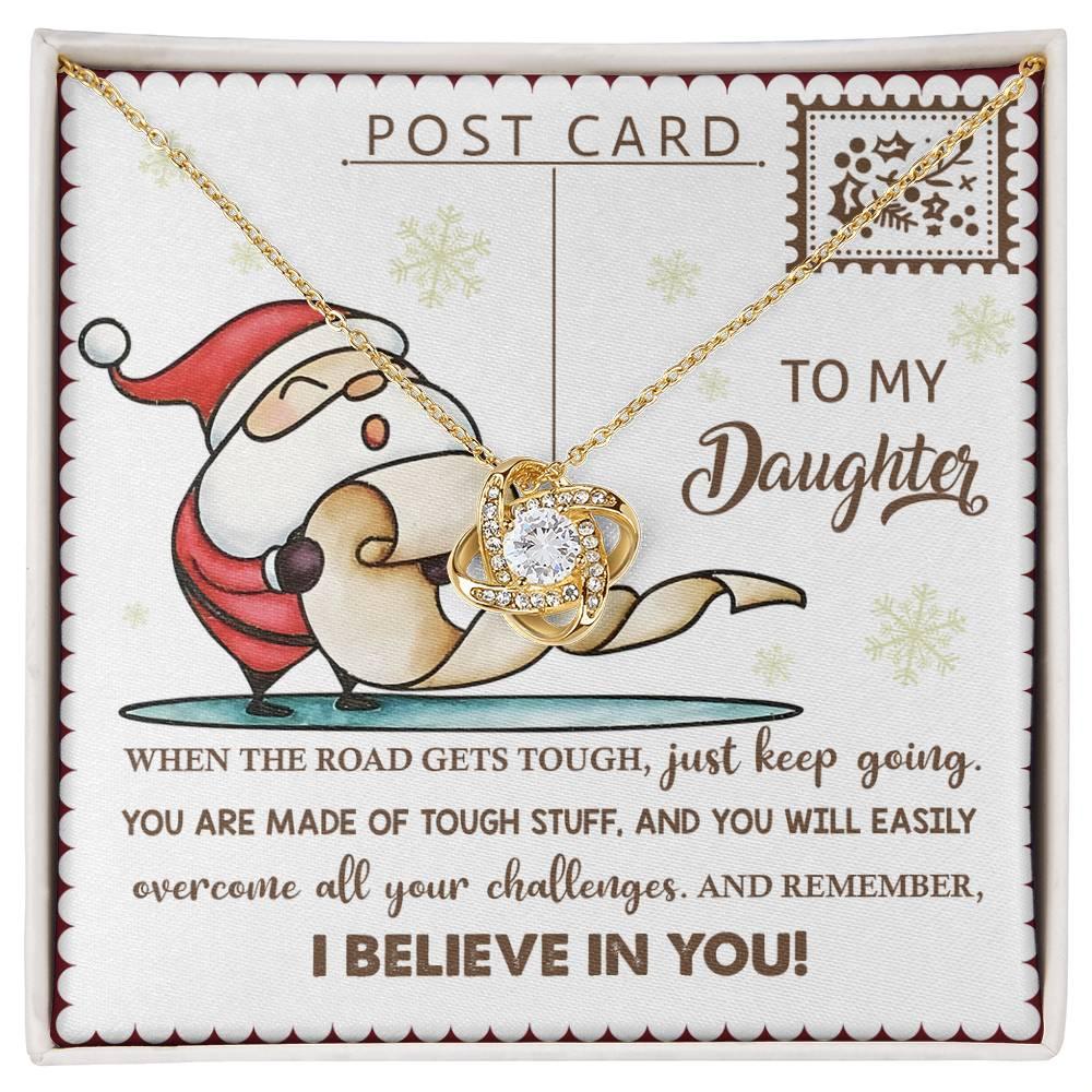 Gift for Daughter - Keep Going - Love Knot Pendant Necklace - Mallard Moon Gift Shop