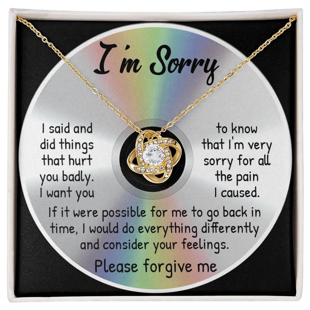 Apology Gift for Girlfriend, Wife, Soulmate - Sorry, Back In Time - Love Knot Pendant Necklace - Mallard Moon Gift Shop