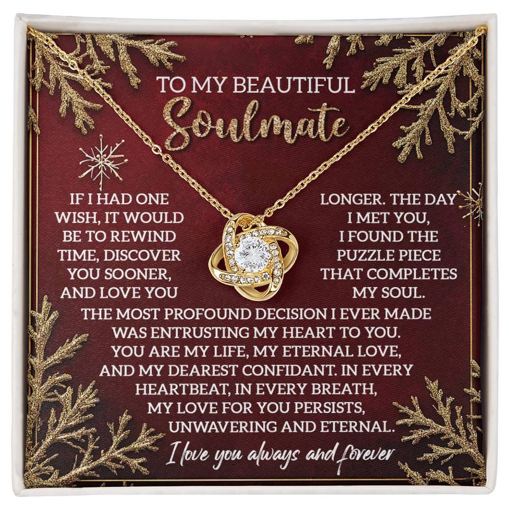 Gift for Soulmate - Rewind Time - Love Knot Pendant Necklace - Mallard Moon Gift Shop