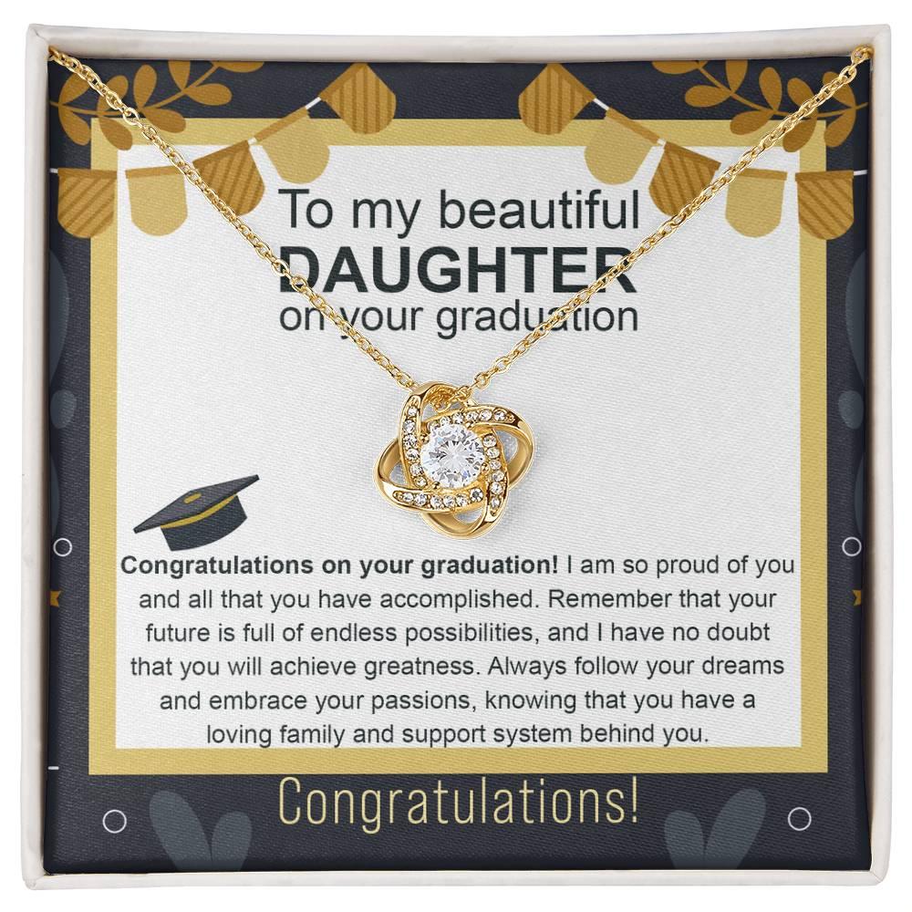 Daughter Graduation Gift Follow Your Dreams Congratulations Love Knot Necklace - Mallard Moon Gift Shop