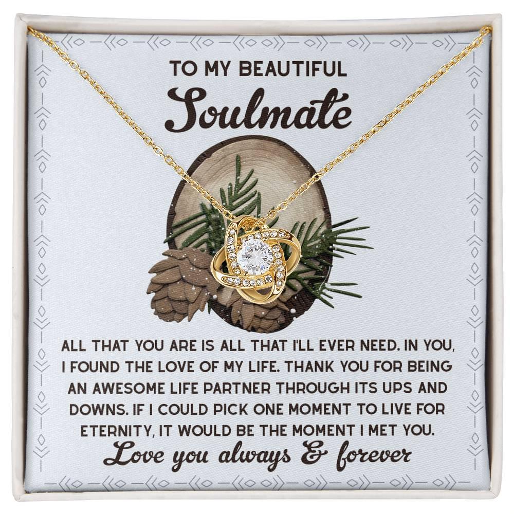 Gift for Soulmate - One Moment - Love Knot Pendant Necklace - Mallard Moon Gift Shop