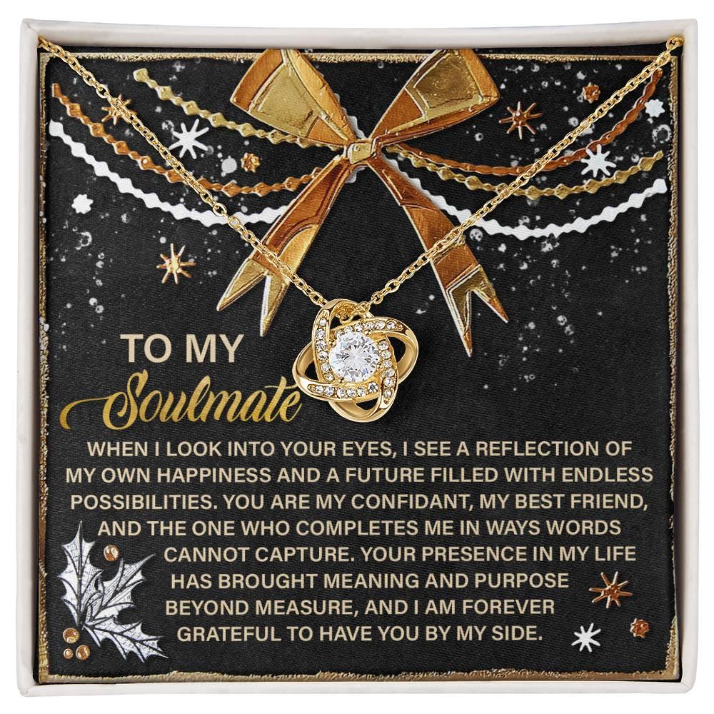 Gift for Soulmate - By My Side - Love Knot Pendant Necklace - Mallard Moon Gift Shop