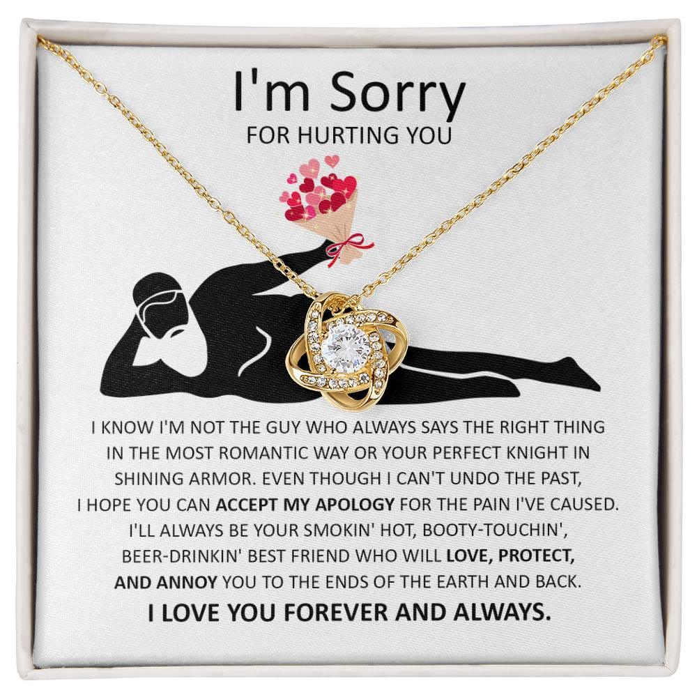 Apology Gift for Girlfriend, Wife, Soulmate - Sorry, The Most Romantic - Love Knot Pendant Necklace - Mallard Moon Gift Shop