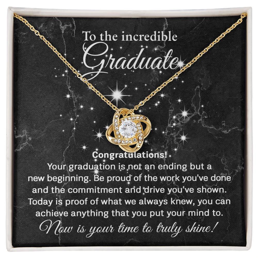 Daughter Graduation Milestone Gift You Can Achieve Anything Love Knot Pendant Necklace - Mallard Moon Gift Shop