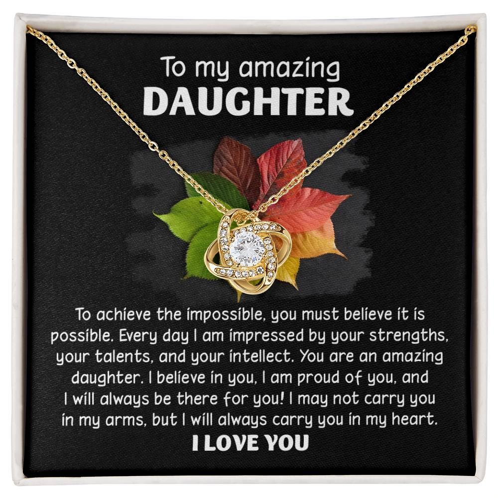 Daughter - It Is Possible - Love Knot Pendant Necklace - Mallard Moon Gift Shop