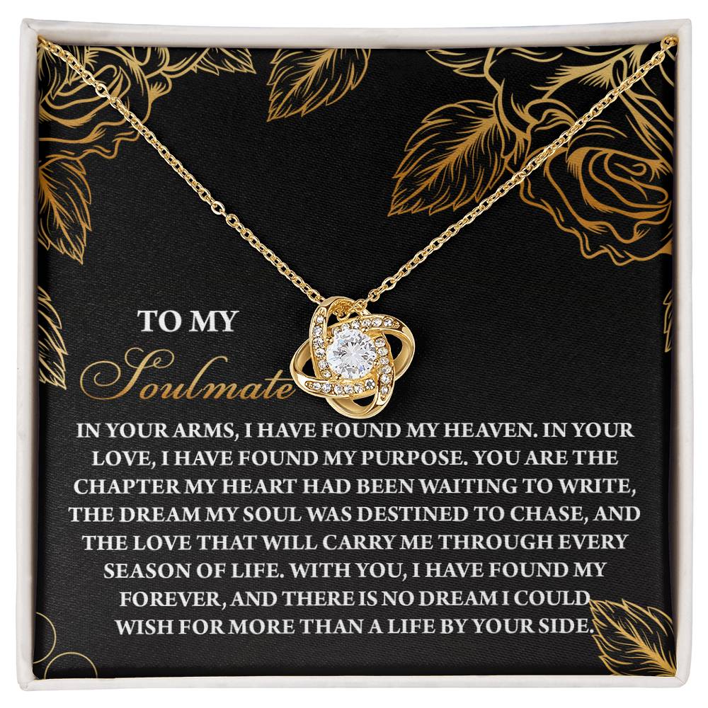 Romantic Anniversary, Valentine's Day Gift for Soulmate, Wife, Girlfriend - I Found My Heaven - Love Knot Pendant Necklace - Mallard Moon Gift Shop
