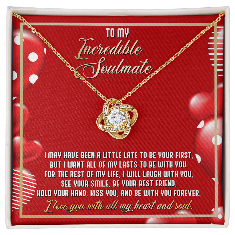 Gift for Soulmate - I Love You with All My Heart and Soul - Love Knot Necklace - Mallard Moon Gift Shop