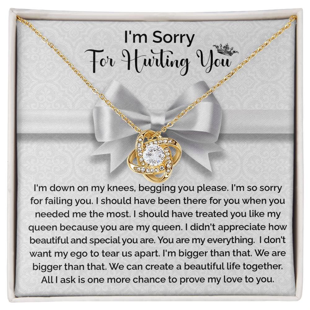 Apology Gift for Girlfriend, Wife, Soulmate - Sorry, My Queen - Love Knot Pendant Necklace - Mallard Moon Gift Shop