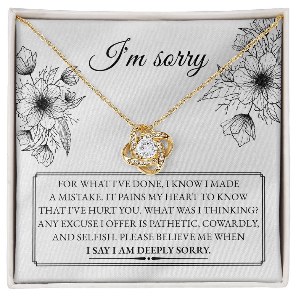 Apology Gift for Girlfriend, Wife, Soulmate - Sorry, Made A Mistake - Love Knot Pendant Necklace - Mallard Moon Gift Shop