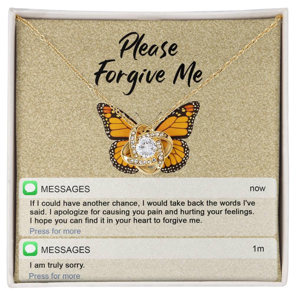 Gift for Girlfriend, Wife - Sorry, In Your Heart - Love Knot Pendant Necklace - Mallard Moon Gift Shop