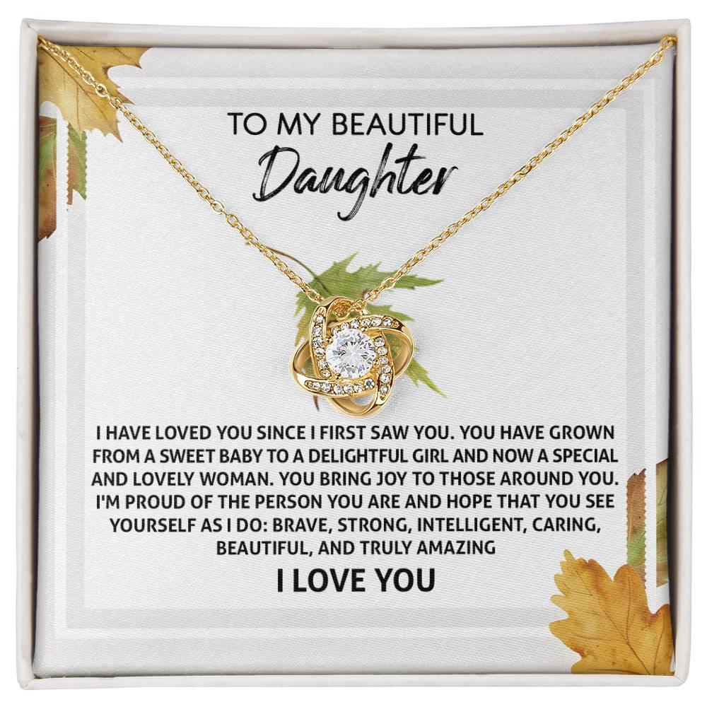 Daughter - See Yourself - Love Knot Pendant Necklace - Mallard Moon Gift Shop