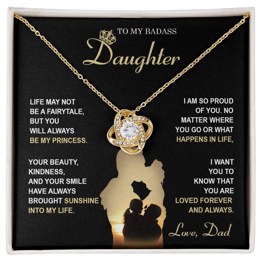Daughter Wedding Day Gift - Be My Princess - Love Knot Pendant Necklace - Mallard Moon Gift Shop