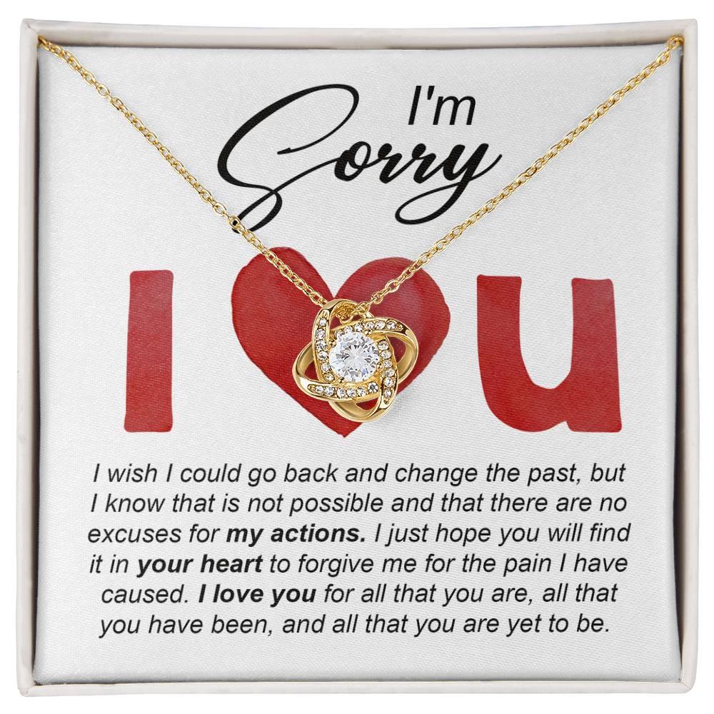 Gift for Girlfriend, Wife - Sorry, Change The Past - Love Knot Pendant Necklace - Mallard Moon Gift Shop