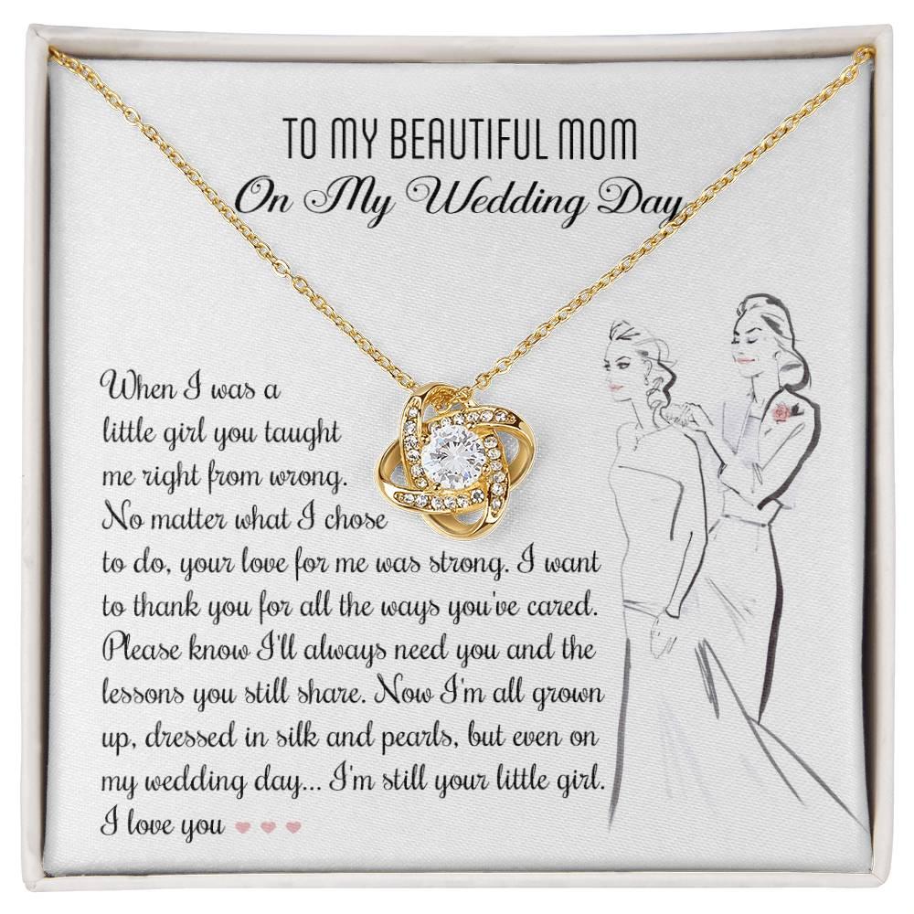 Gift for Mom Wedding Day Gift Always Your Little Girl Love Knot Pendant Necklace - Mallard Moon Gift Shop