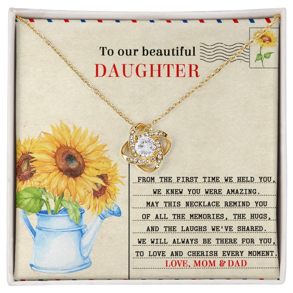 Daughter - The First Time - Love Knot Pendant Necklace - Mallard Moon Gift Shop