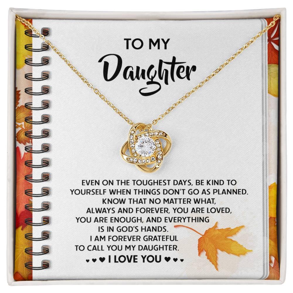 Daughter - In God's Hands - Love Knot Pendant Necklace - Mallard Moon Gift Shop