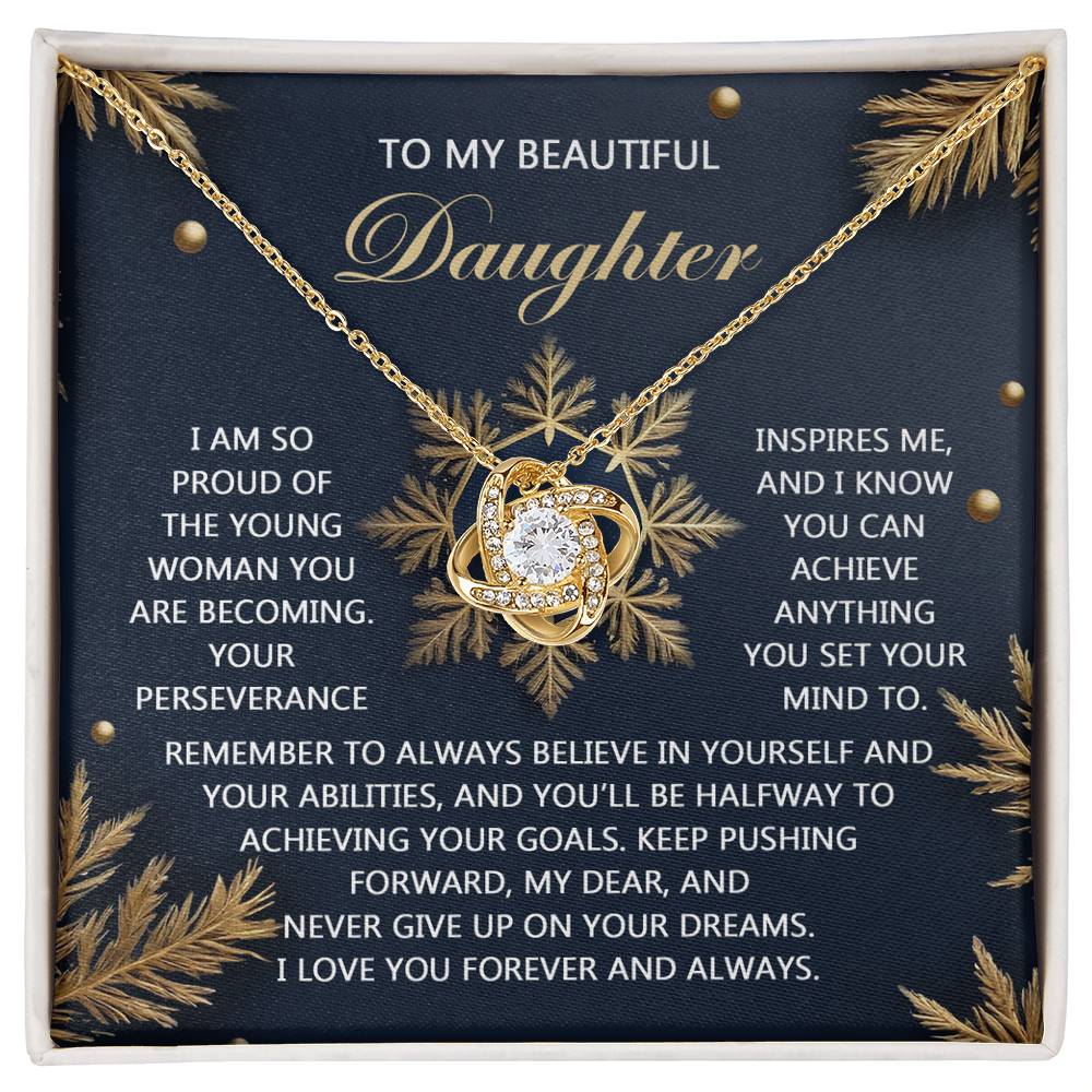Gift for Daughter - On Your Dreams - Love Knot Pendant Necklace - Mallard Moon Gift Shop