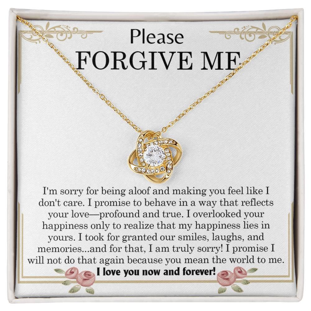 Gift for Girlfriend, Wife - Sorry, Profound And True - Love Knot Pendant Necklace - Mallard Moon Gift Shop