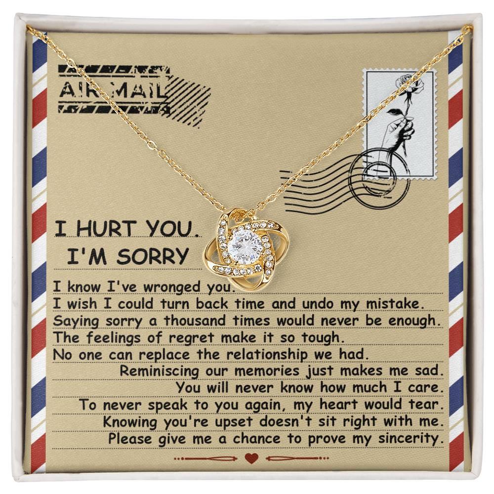 Apology Gift for Girlfriend, Wife, Soulmate - Sorry, Makes Me Sad - Love Knot Pendant Necklace - Mallard Moon Gift Shop