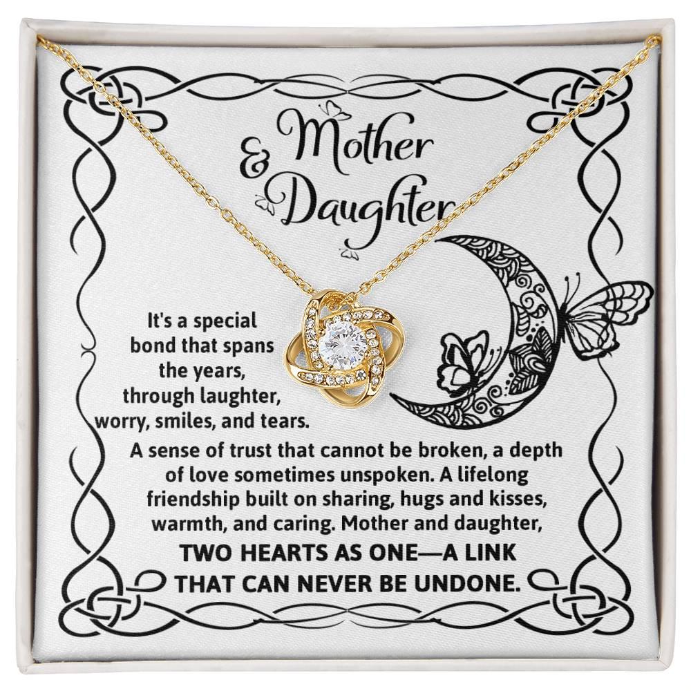 Mother and Daughter - A Special Bond Love Knot Pendant Necklace - Mallard Moon Gift Shop