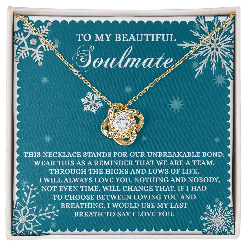 Gift for Soulmate - A Team - Love Knot Pendant Necklace - Mallard Moon Gift Shop