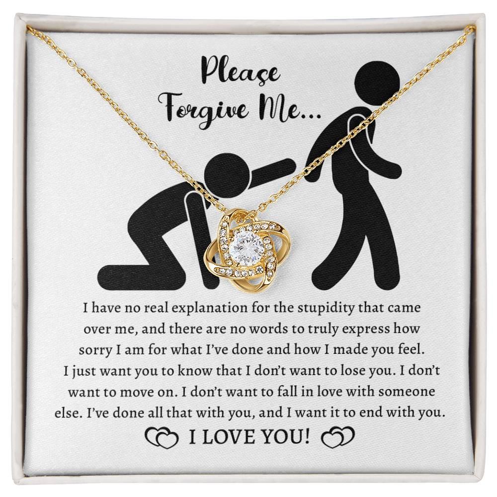 Apology Gift for Girlfriend, Wife, Soulmate - Sorry, Made You Feel - Love Knot Pendant Necklace - Mallard Moon Gift Shop