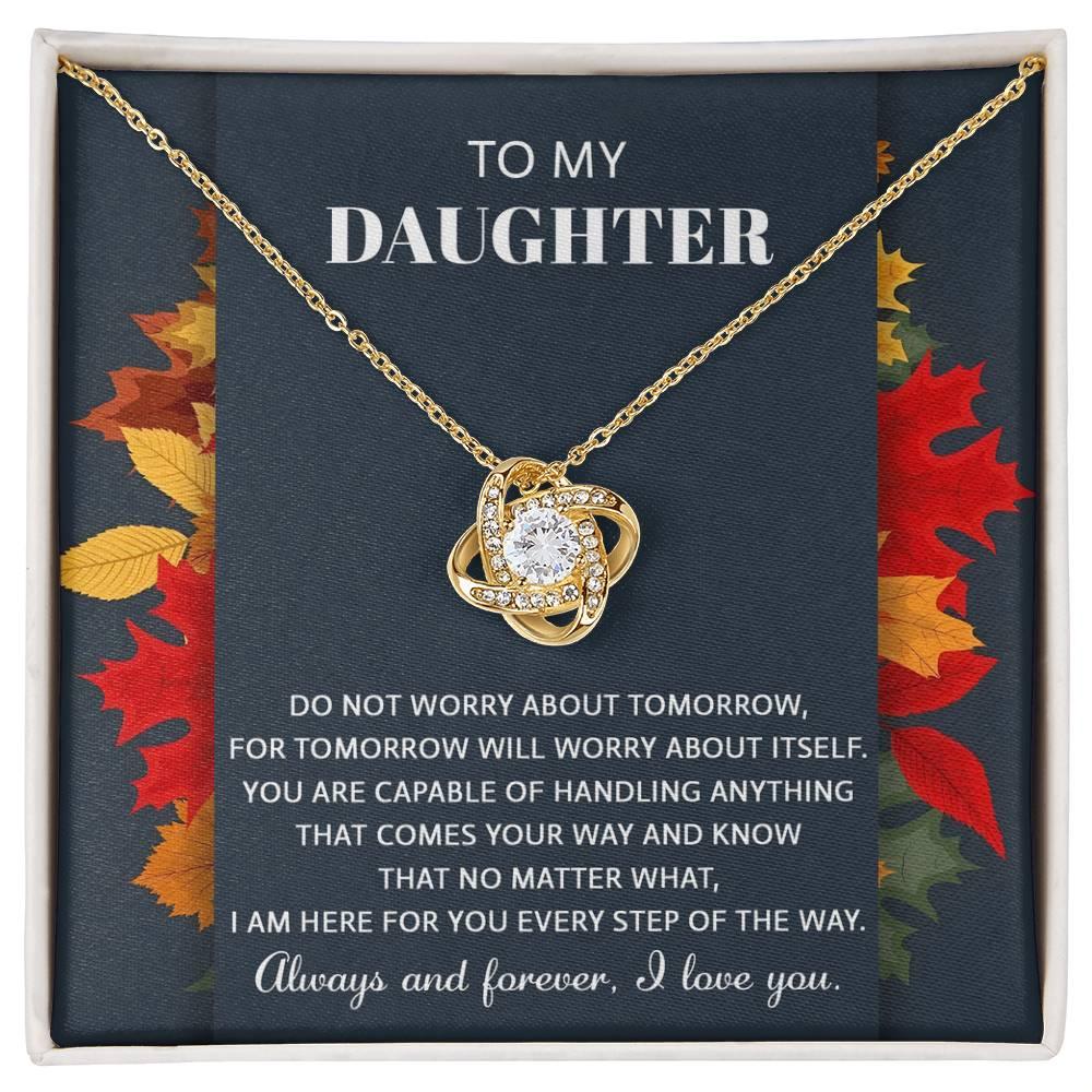 Daughter - Comes Your Way - Love Knot Pendant Necklace - Mallard Moon Gift Shop