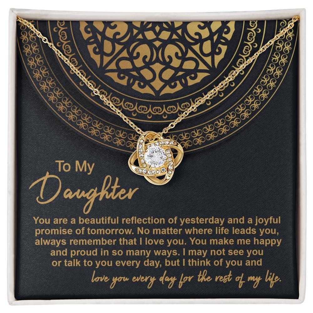 Daughter Gift for Birthday, Graduation, Christmas - Beautiful Reflection - Love Knot Pendant Necklace - Mallard Moon Gift Shop