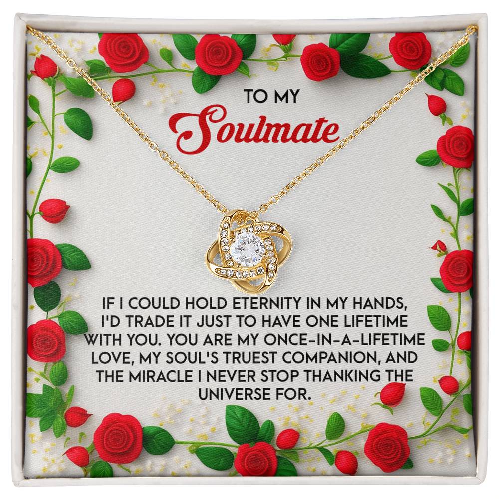 Romantic Anniversary, Valentine's Day Gift for Soulmate, Wife, Girlfriend - One Lifetime - Love Knot Pendant Necklace - Mallard Moon Gift Shop